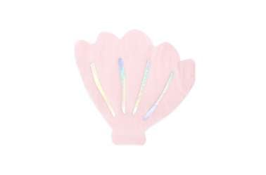 Serviettes coquillage rose et irisé