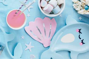 Serviettes coquillage pour un anniversaire sirène de la mer