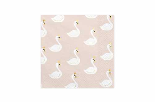 Petites serviettes anniversaire cygne