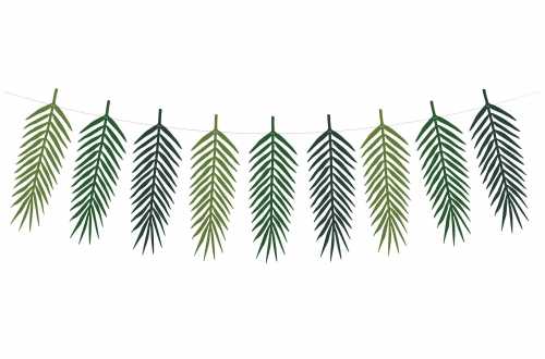 Guirlande 9 feuilles tropicales – nuances de vert