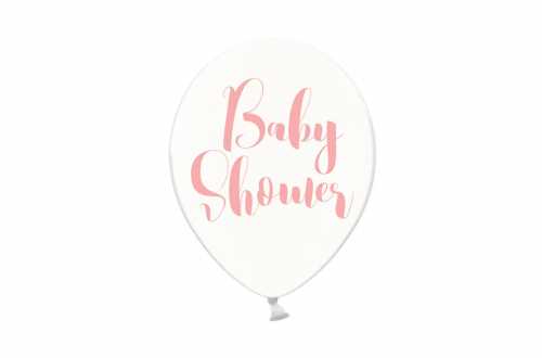 Ballons transparents Baby Shower rose