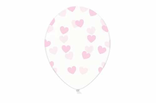Ballons transparents coeurs rose pour baby shower fille