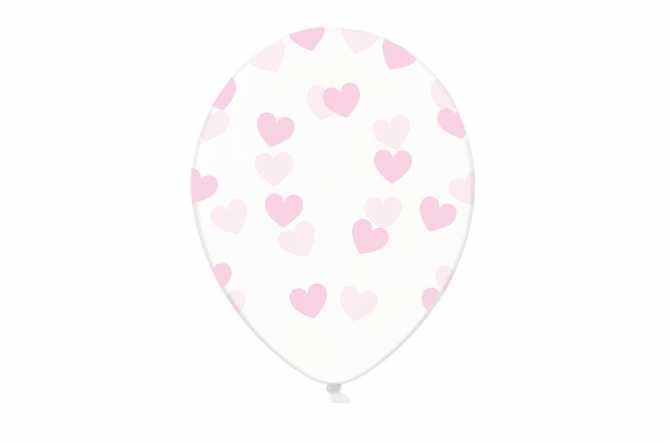 Ballons transparents coeurs rose pour baby shower fille