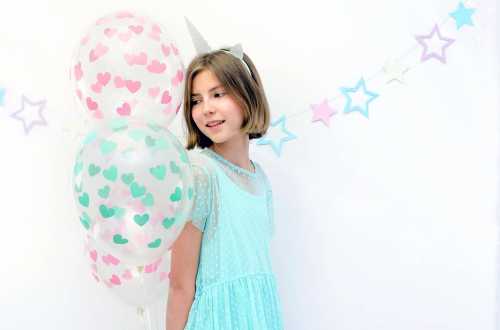 Ballons transparents coeurs baby shower