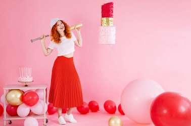 10 Ballons de baudruche -  rouge coquelicot pastel