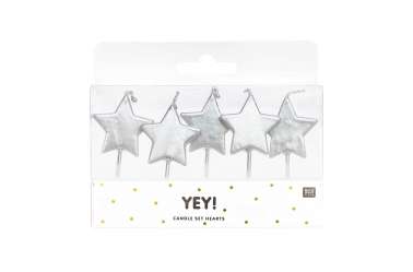 5 bougies étoile - argenté