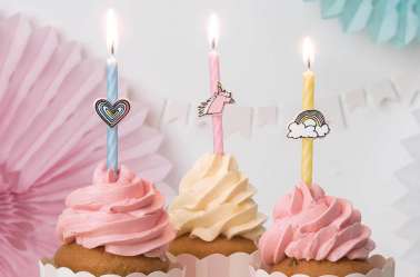bougies Licorne et Arc-en-ciel