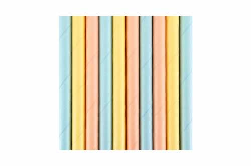 Lot de 10 pailles pastels- 19.5cm