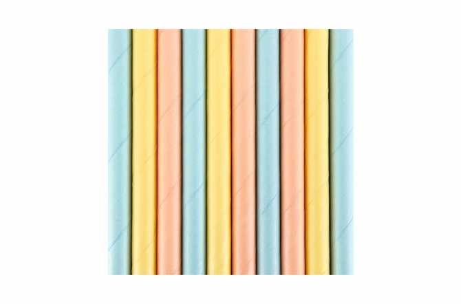 Lot de 10 pailles pastels- 19.5cm