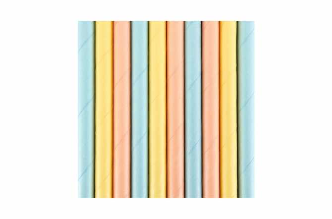 Lot de 10 pailles pastels- 19.5cm