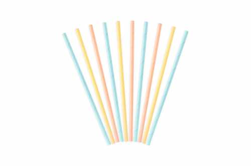 Lot de 10 pailles pastels- 19.5cm