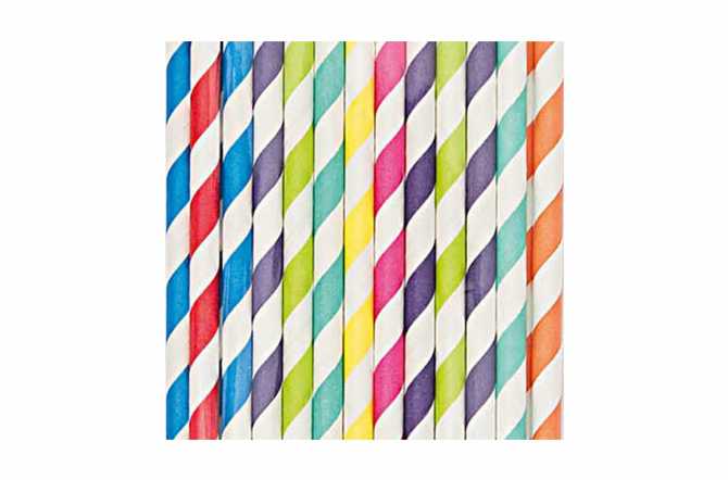 24 Pailles en papier – multi-couleurs