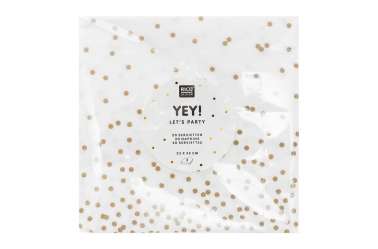 20 Serviettes à pois doré