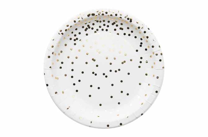 12 Assiettes à pois - doré