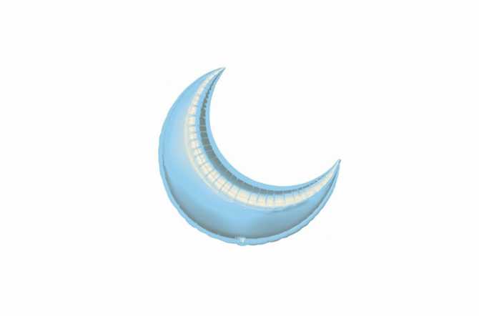 Ballon aluminium Lune bleu - 66 cm