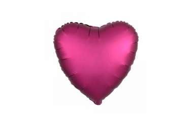 Ballon coeur rose grenade satiné