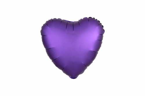 Ballon aluminium Cœur violet satiné mat - 40 cm