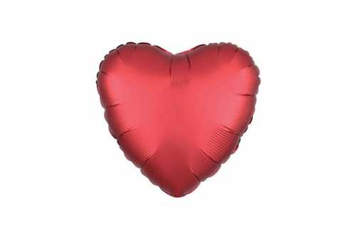 Ballon aluminium Cœur rouge satiné mat - 40 cm