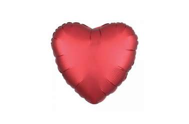 Ballon aluminium Cœur rouge satiné mat - 40 cm