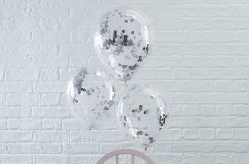 Ballons confettis silver