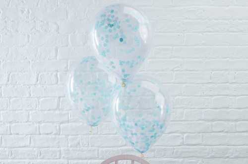 Ballons confettis bleu pour décoration
