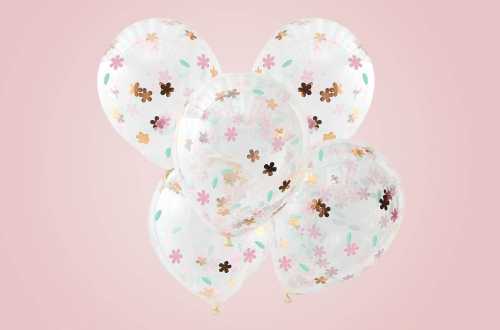 Deco Ballons Confettis fleurs pour anniversaire et fete