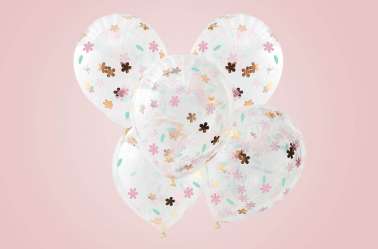 Deco Ballons Confettis fleurs pour anniversaire et fete