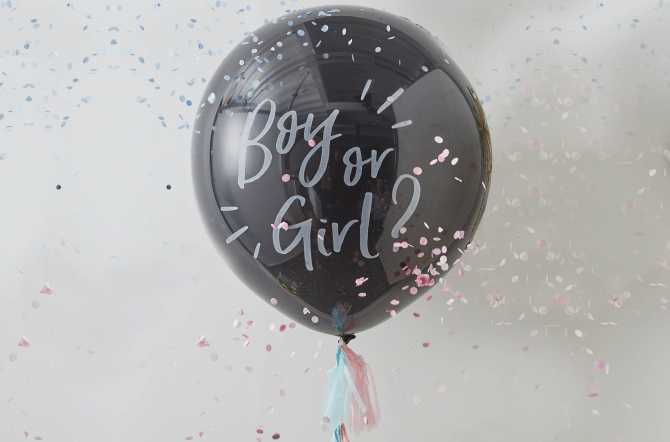 Gender Reveal Ballon Fille ou Garcon,90 cm Ballons de Révélation du Annonce Sexe et Confettis,Party Décoration pour Baby Shower