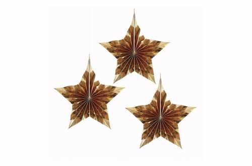 3 Suspensions étoiles décoratives – Doré métallique
