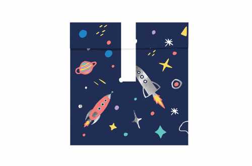 6 Sachets et stickers - Espace et Cosmonaute