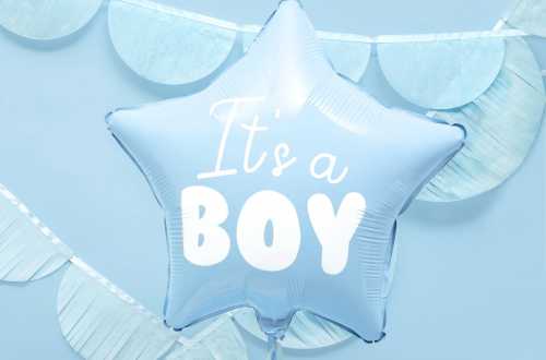 Ballon mylar It's a BOY – Cœur bleu (45 cm)