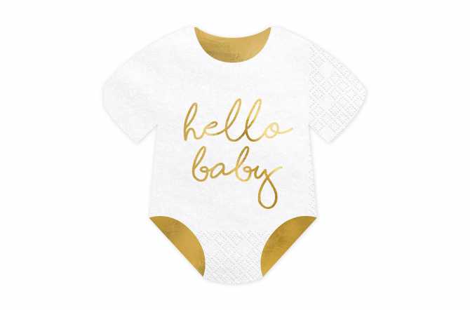 Serviettes Hello Baby pour baby shower