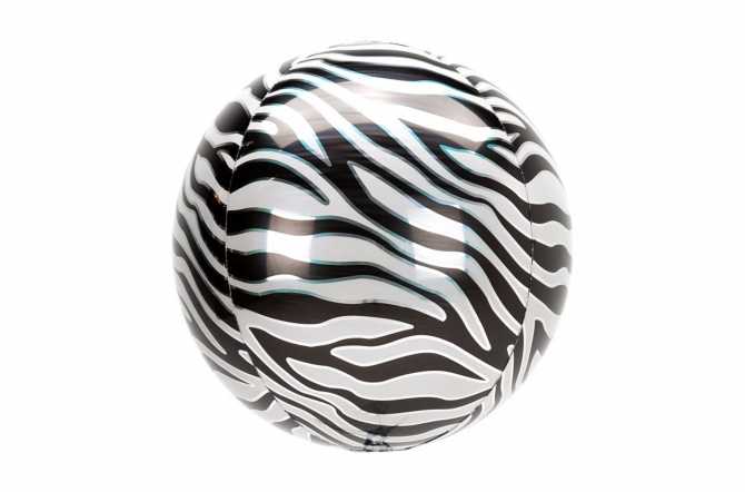 Grand Ballon aluminium Zebre - 38 cm