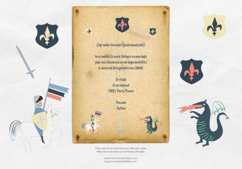 Invitation Anniversaire Chevalier Gratuite