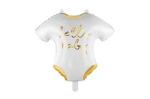 Ballon grenouillère de bébé hello Baby blanc et doré - 51x45cm
