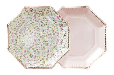 Deco anniversaire : Assiettes motifs fleurs