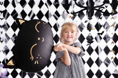 Ballon mylar tête de Chat - Noir et Or