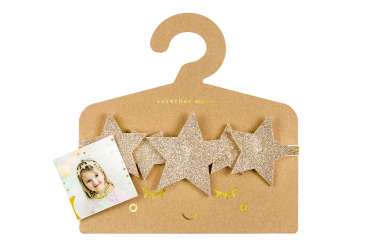 Couronne étoiles dorées pailletées - 12cm