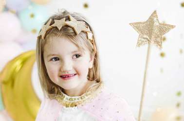 Couronne étoiles dorées pailletées - 12cm