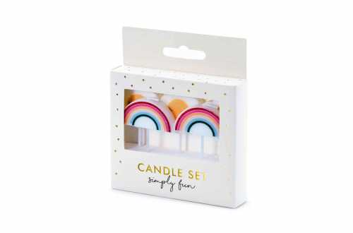 5 Petites bougies arc-en-ciel et soleil