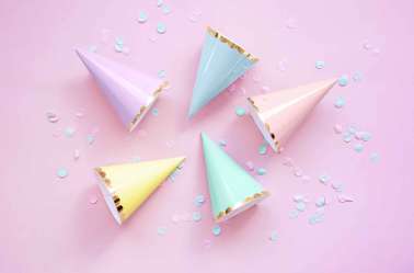 6 Chapeaux de fête – mix pastel