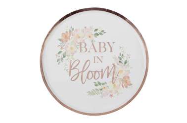 Assiettes fleuries pour baby shower