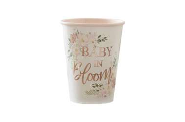 Gobelets fleuries pour baby shower