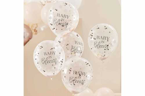 5 Ballons à confettis pour baby shower