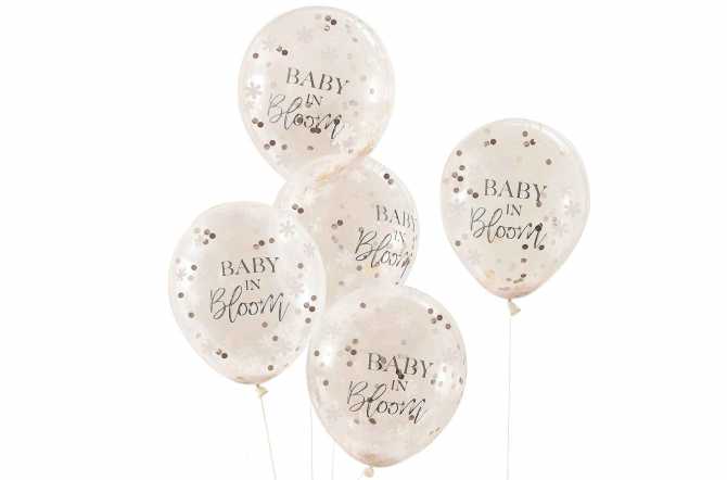 Ballons baby shower - confettis baby bloom