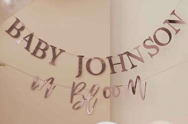 Guirlande personnalisable pour baby shower et gender reveal party