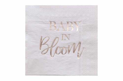 16 Serviettes fleuries pour baby shower