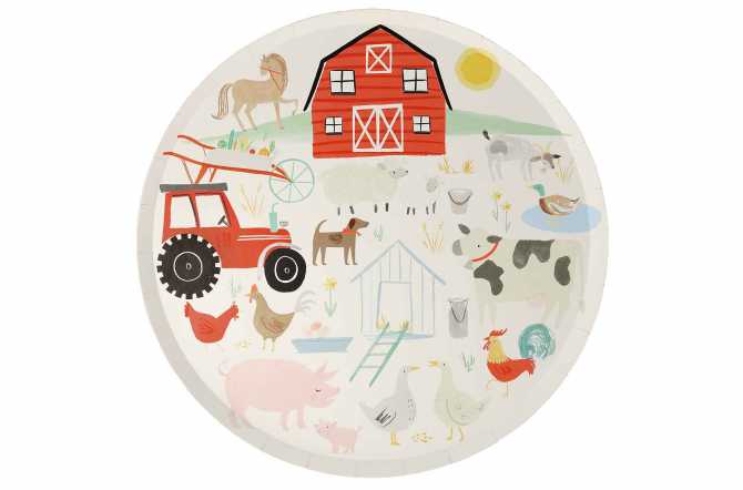 assiette la ferme et ses animaux