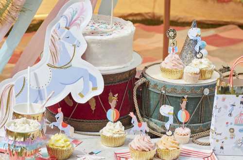 Assiettes deco de table anniversaire cirque