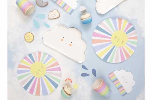 Serviette de table anniversaire sous forme de nuage